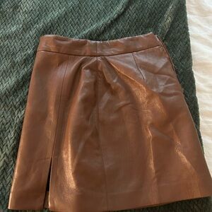 Aritzia Rich Brown Leather Skirt